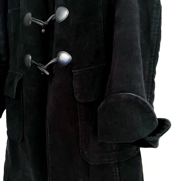 Black Toggle Duffle Car Coat Size Extra Small - Picture 3 of 10